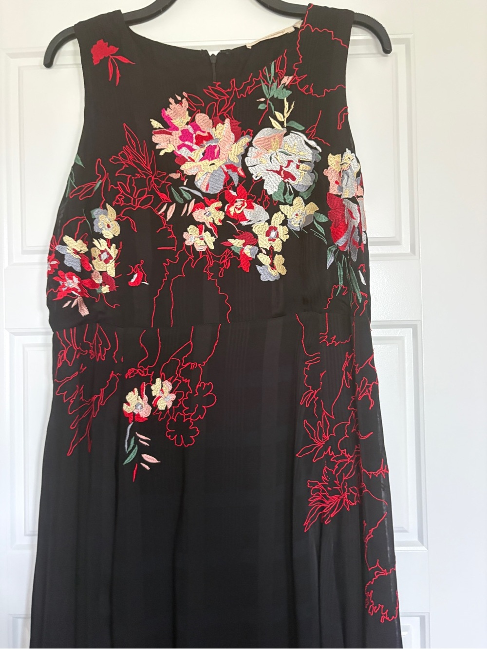 Soft Surroundings Black Floral Embroidered Sleeveless Dress - Picture 2 of 8